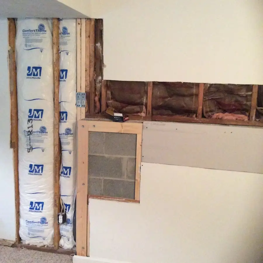 Wall insulation replacement during Basement Flood Cleanup in Sioux Center